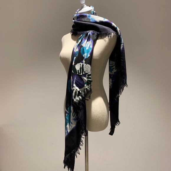 Burberry Accessories - Burberry Prorsum Tie Dye Cotton Silk Scarf